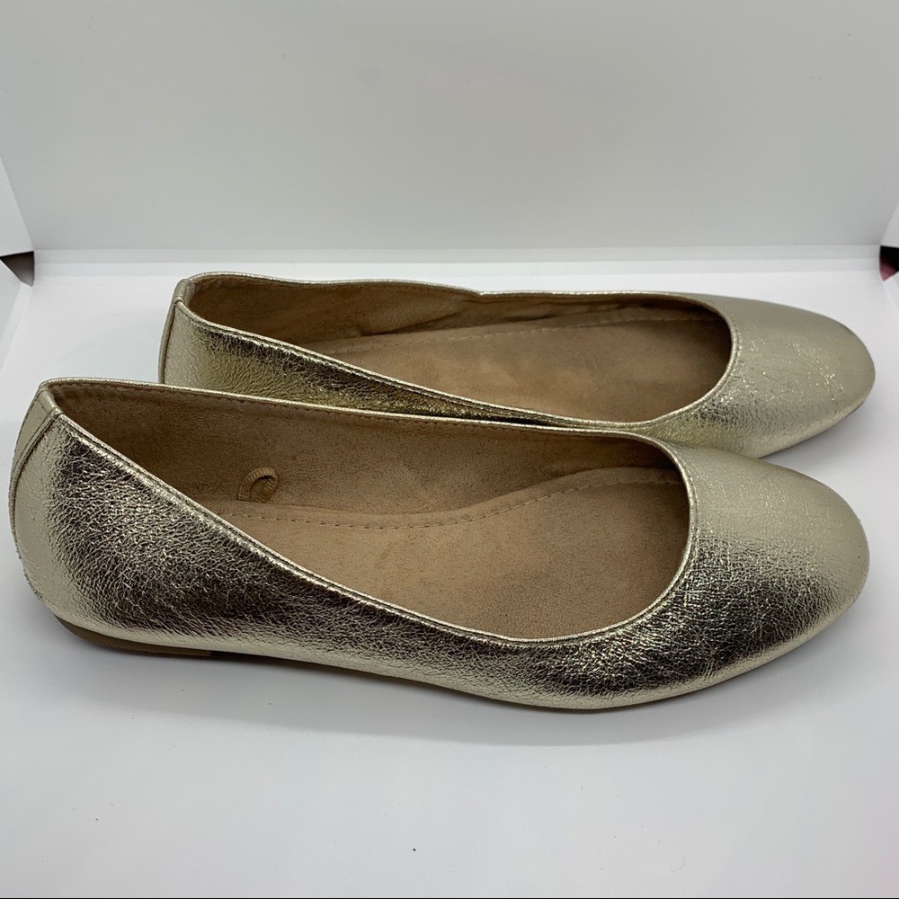 Old Navy Gold Metallic Ballet Flats Shoes